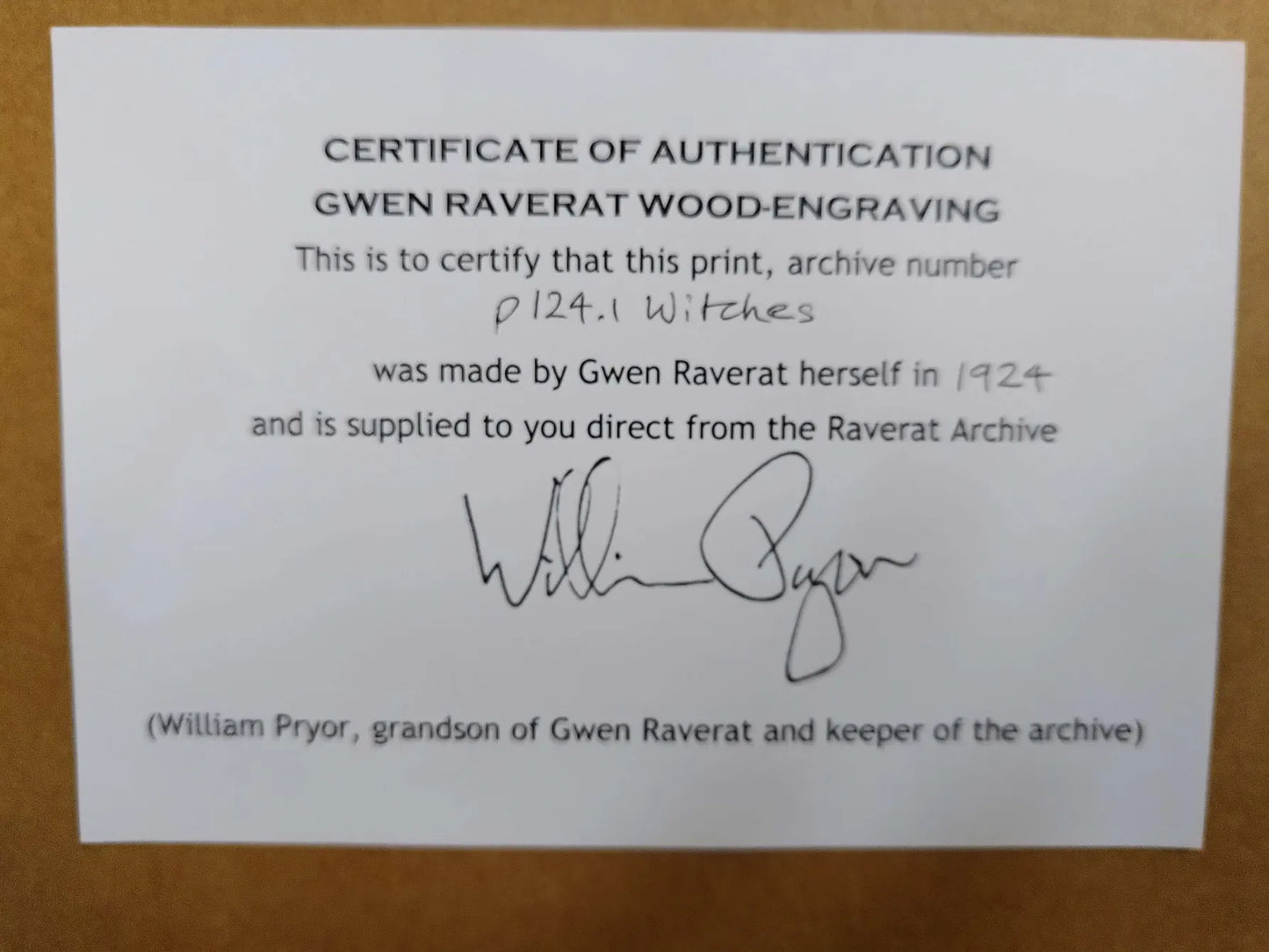 SOLD - Witches - Engraving