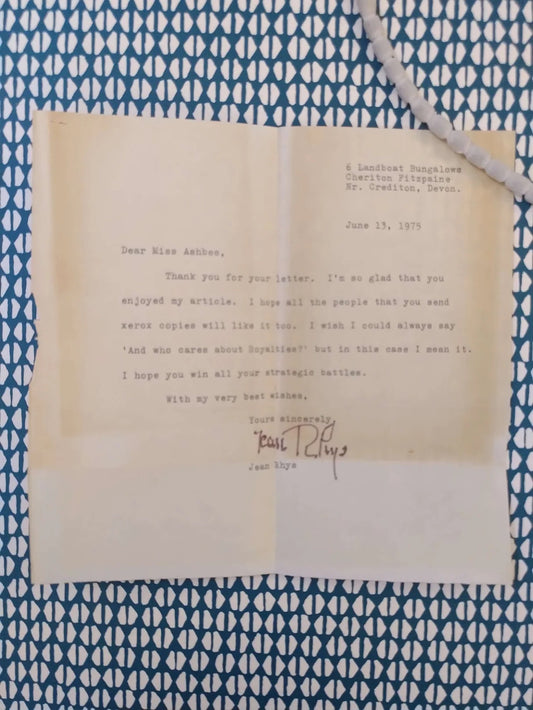 Wide Sargasso Sea, First paperback edition (+) SIGNED LETTER